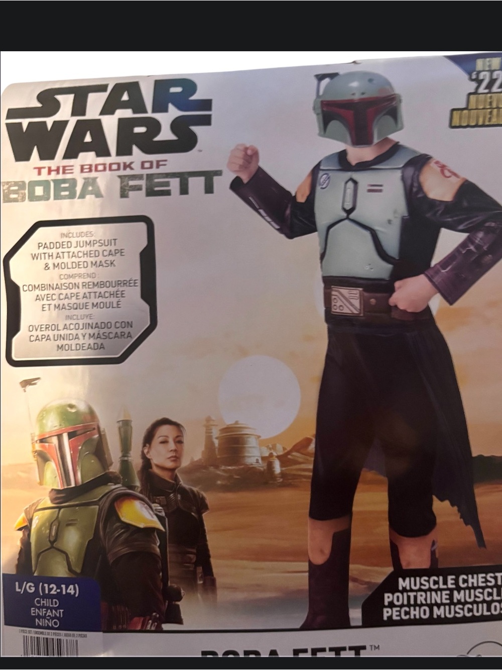 Star Wars The Book Of Boba Fett Bounty Hunter Costume Boys Kids Child L (12-14)